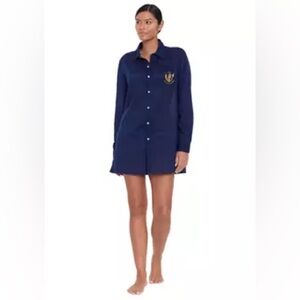Lauren Ralph Lauren Logo Embroidered Oversized Camp Shirt